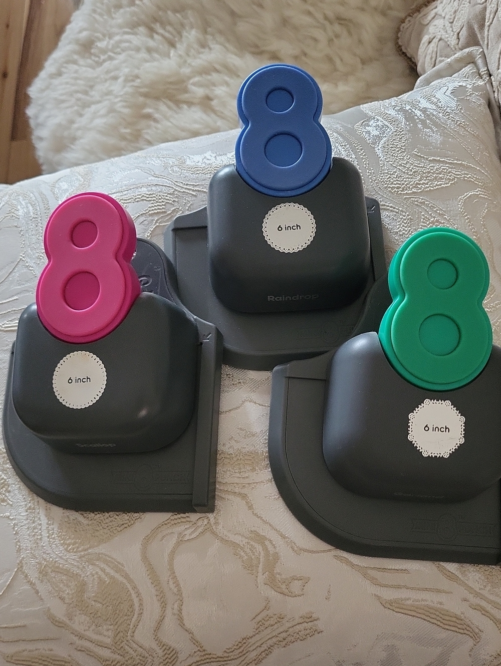 Raindrop 6-Inch Shape Puncher - Blue, Pink, Green